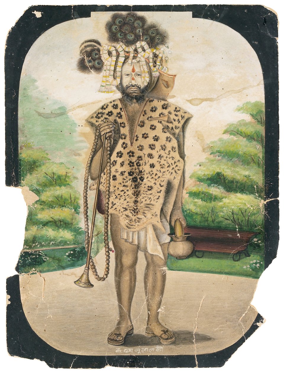 A Wandering Sadhu ، c.1900 (مرحاض غير شفاف على الورق) بواسطة Chajju Lal