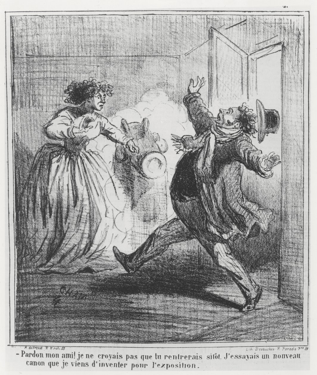 رسم كاريكاتوري لمعرض الكون عام 1867 بواسطة شام