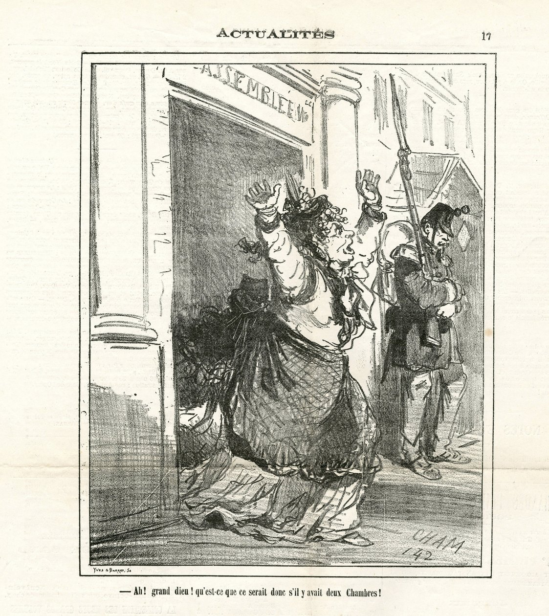 رسم توضيحي لشام (1819-1879) في The Charivari بواسطة أميدي دي نوي (شام)