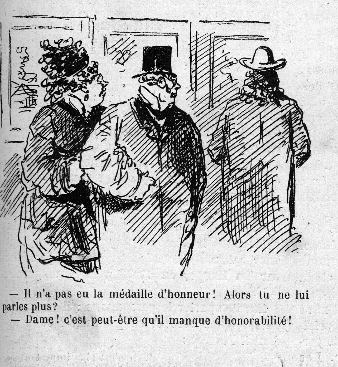 رسم كاريكاتوري عن تكريم رسامي صالون 1879 بواسطة أميدي دي نوي (شام)