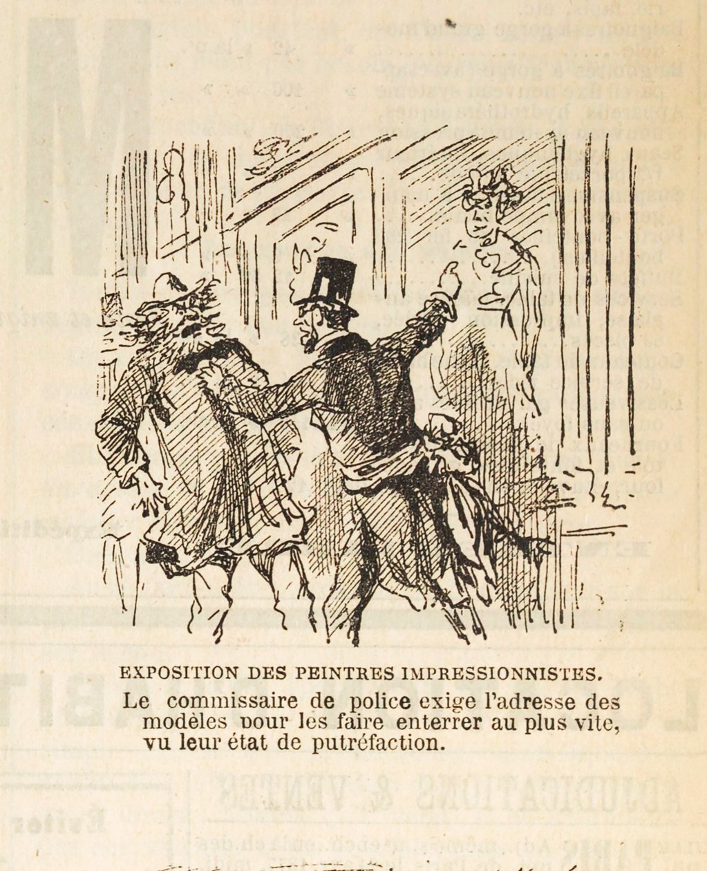 مفوض الشرطة يطلب عنوان العارضات لدفنهن 1877. بواسطة شام