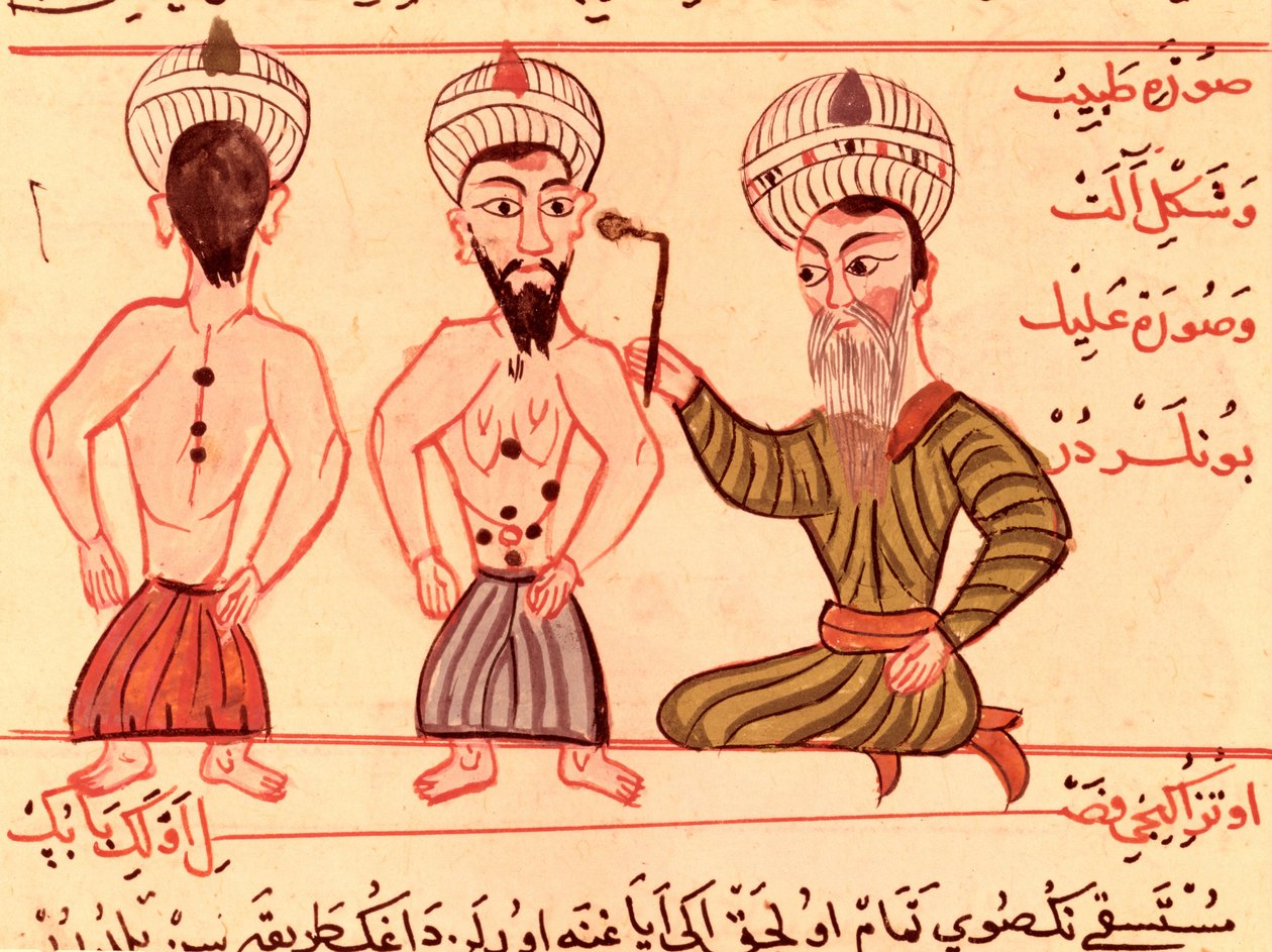 Ms Sup Turc 693 fol.35 عملية الكي ، 1466 بواسطة شرف الدين