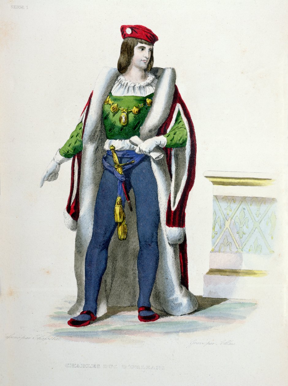 تشارلز دورليانز (1394-1465) ، رسم توضيحي لـ `` Le Plutarque Francais &39;&39; بواسطة E.Mennechet ، 1835 بواسطة تشارلز أبراهام تشسيلات