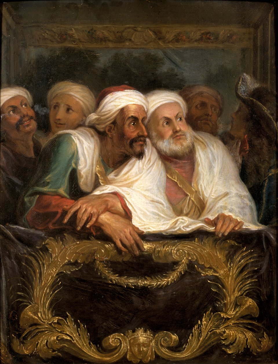 السفير المغربي وحاشيته في الكوميديا الإيطالية بباريس في فبراير 1682 ، ص 1682 بواسطة تشارلز أنطوان كويبل