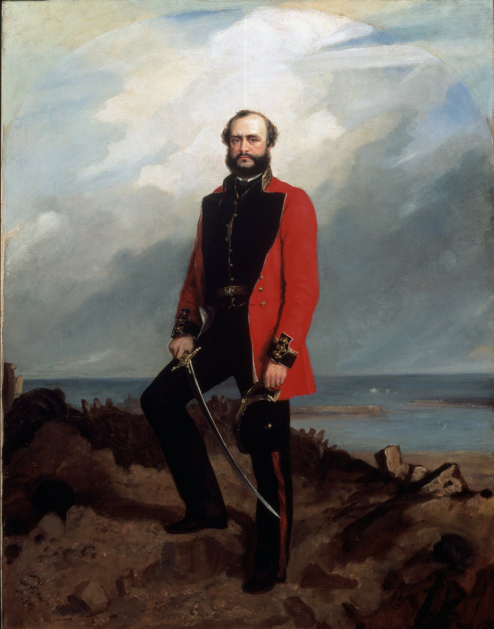 اللواء تشارلز آش ويندهام (1810-1870) حراس كولدستريم واقفين أمام ريدان ، سيباستوبول ، 1855 بواسطة تشارلز كوبنز
