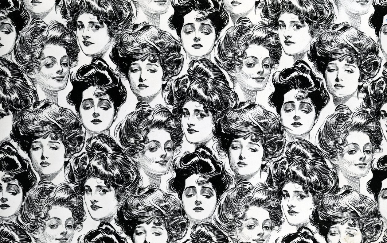 تصميم لورق الحائط ، مناسب لشقة البكالوريوس ، 1902 بواسطة تشارلز دانا جيبسون