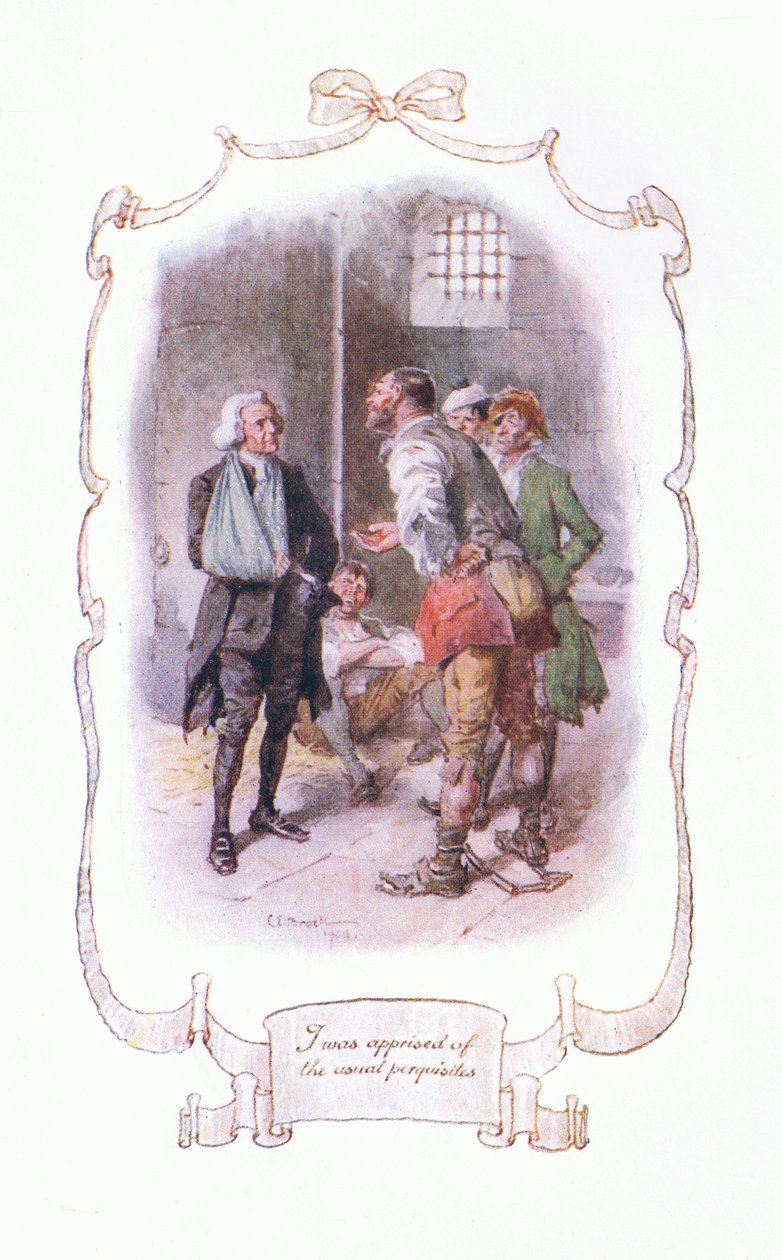 تم إخباري بالمتطلبات الأساسية المعتادة ، من The Vicar of Wakefield التي نشرتها JM Dent & Son Ltd ، 1920s بواسطة تشارلز إدموند بروك