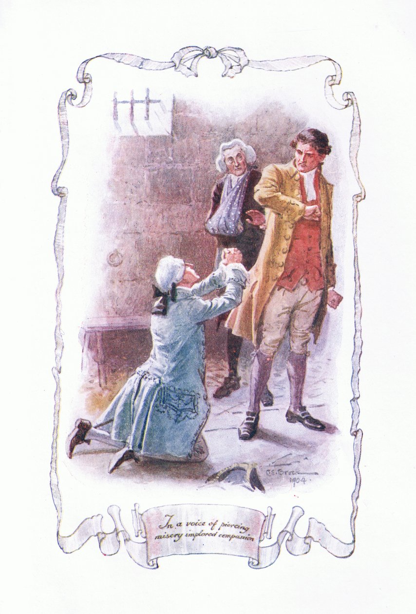 بصوت من البؤس المنتشر الرحمة ، من The Vicar of Wakefield التي نشرتها JM Dent & Son Ltd ، 1920s بواسطة تشارلز إدموند بروك