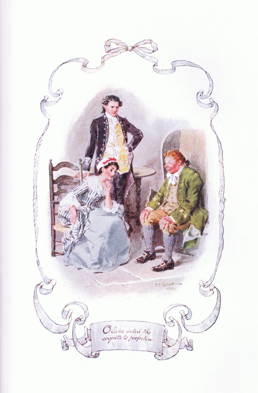 تصرفت أوليفيا كوكيت إلى الكمال ، من The Vicar of Wakefield التي نشرتها JM Dent & Son Ltd ، 1920s بواسطة تشارلز إدموند بروك