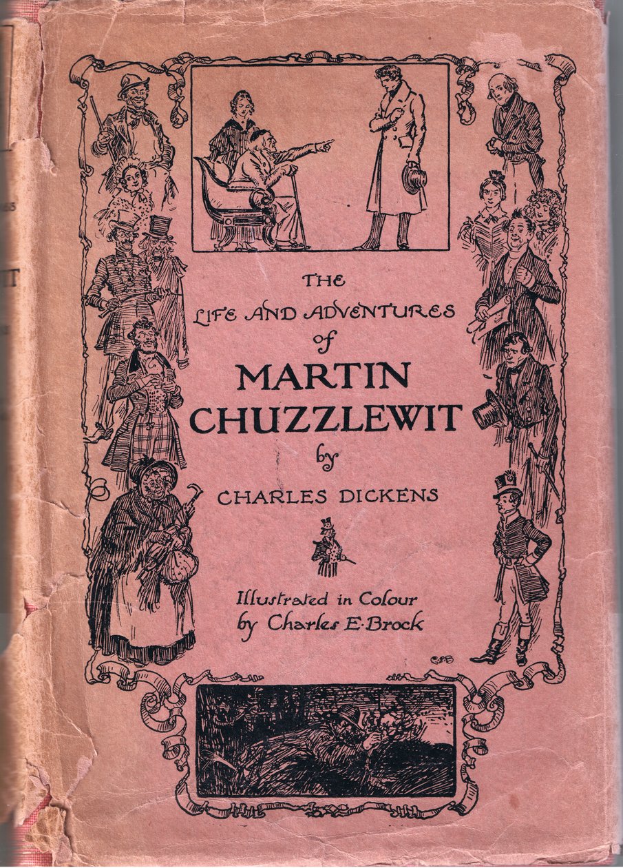 حياة ومغامرات مارتن Chuzzlewit تشارلز ديكنز ، الغلاف الأمامي بواسطة تشارلز إدموند بروك