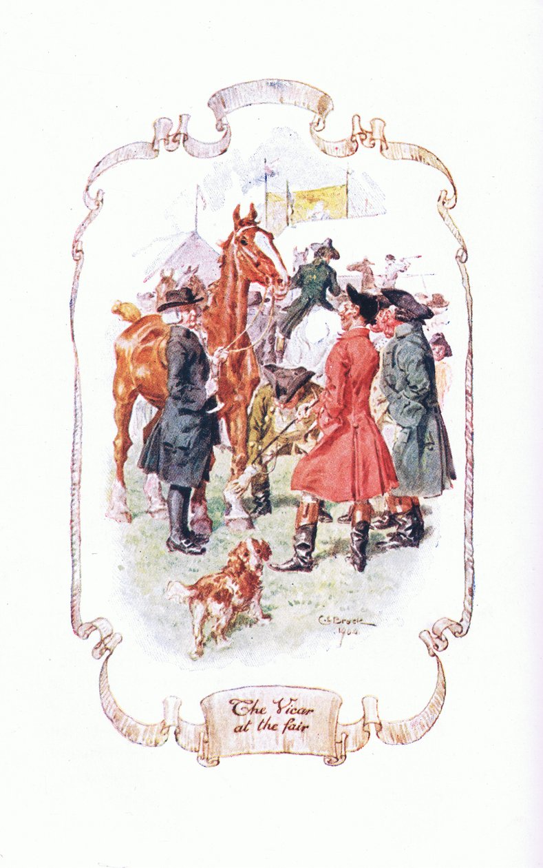 النائب في المعرض ، من The Vicar of Wakefield الذي نشرته JM Dent & Son Ltd ، 1920s بواسطة تشارلز إدموند بروك