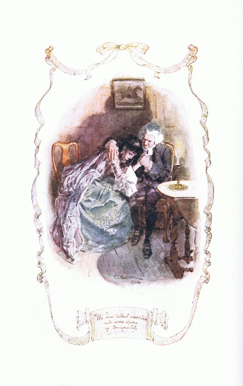 لقد تحدثنا عن أنفسنا إلى درجة من الهدوء ، من The Vicar of Wakefield التي نشرتها JM Dent & Son Ltd ، 1920s بواسطة تشارلز إدموند بروك