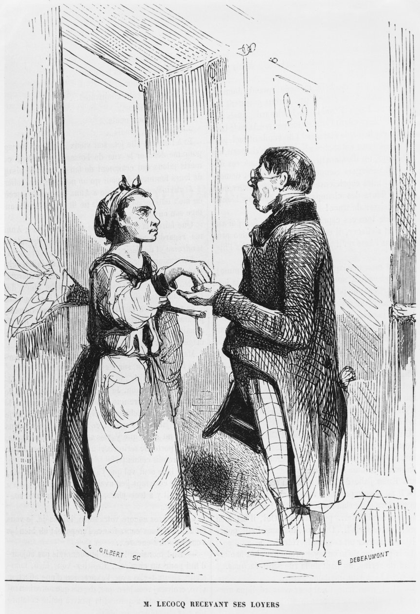 &39;م. Lecocq يحصل على إيجاراته ، نقشها تشارلز جيلبرت (القرن التاسع عشر) التوضيح من "Revue Pittoresque" ، 1843 بواسطة تشارلز إدوارد دي بومونت