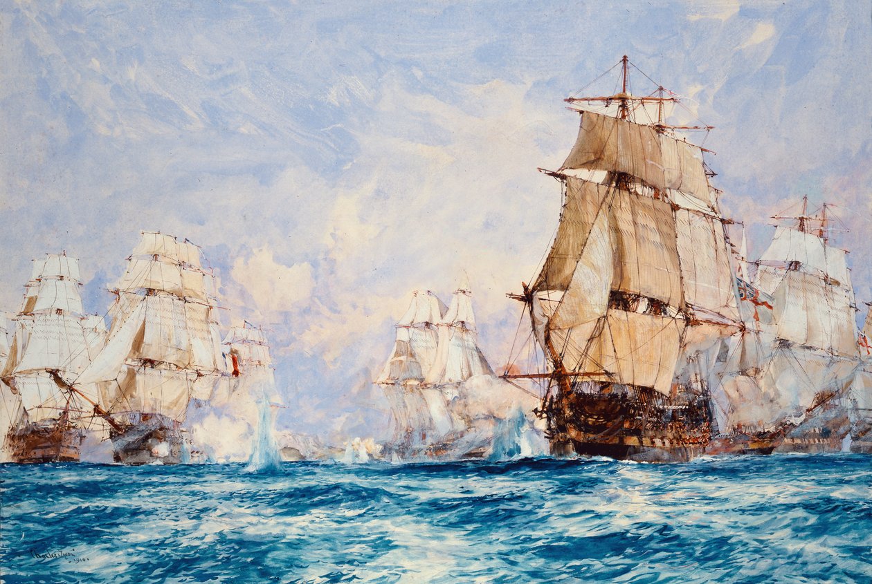 حصار طولون ، العمل قبالة باندول في عام 1810 ، 1918 بواسطة تشارلز إدوارد ديكسون