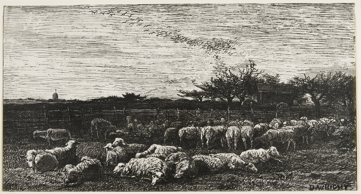 Le Grand Parc a Moutons ، 1862 بواسطة تشارلز فرانسوا داوبيني
