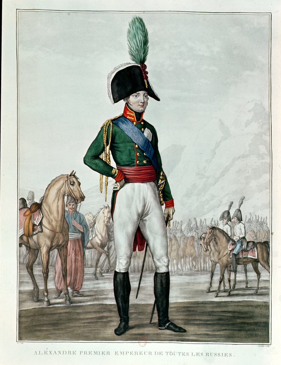 صورة الكسندر الأول بافلوفيتش (1777-1825) مع جيشه بواسطة تشارلز فرانسوا جابرييل ليفاشيز