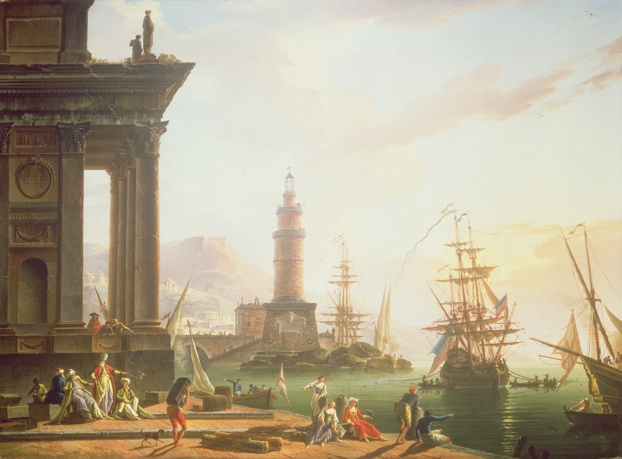 مشهد لمنطقة البحر الأبيض المتوسط ، 1752 بواسطة شارل فرانسوا لاكروا دي مرسيليا