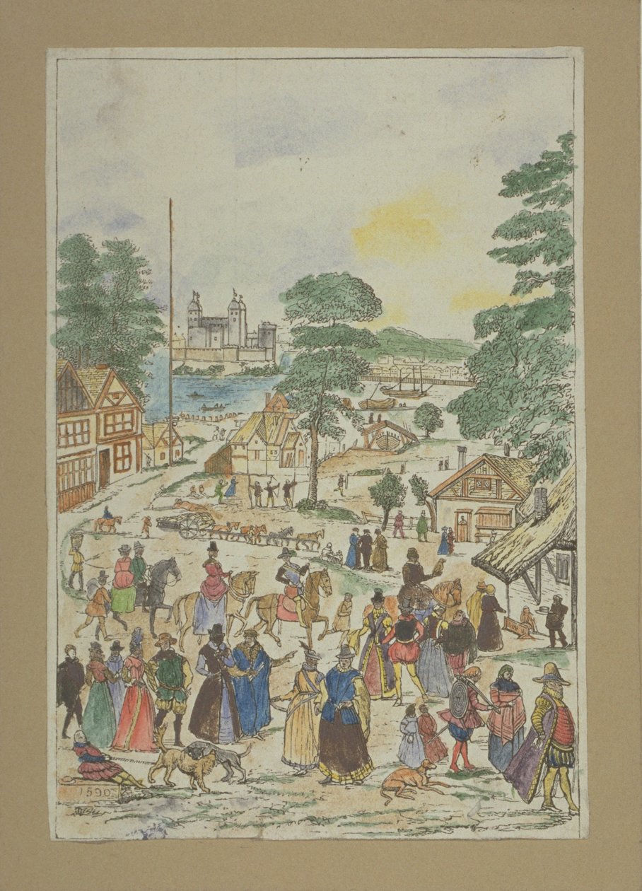 منظر لحفلة في شارع فير ، ساوثوارك ، c.1850 بواسطة تشارلز غرينيون