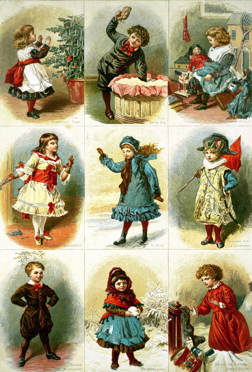 بطاقات عيد الميلاد التي تصور أنشطة الأطفال المختلفة ، حانة. بواسطة لايتون بروس ، 1882 بواسطة تشارلز ج. ستانيلاند