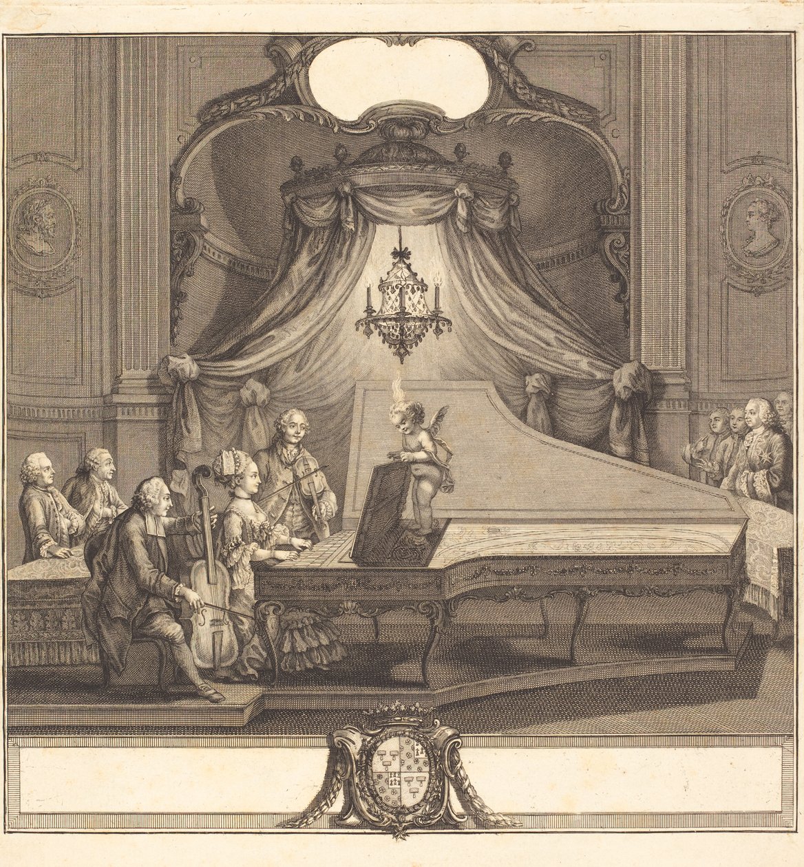 Le concert mecanique ، نقش جوزيف دي لونجويل ، 1769 (النقش والنقش) بواسطة تشارلز جوزيف دومينيك ايسن
