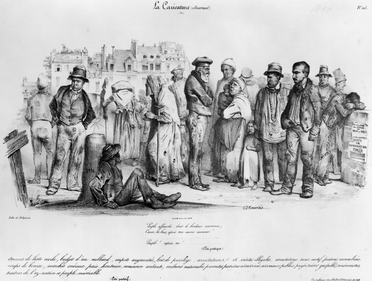 الأشخاص المتحررون ، من "La Caricature" ، منقوش بواسطة Delaporte ، 1831 بواسطة تشارلز جوزيف ترافيس دي فيليرز