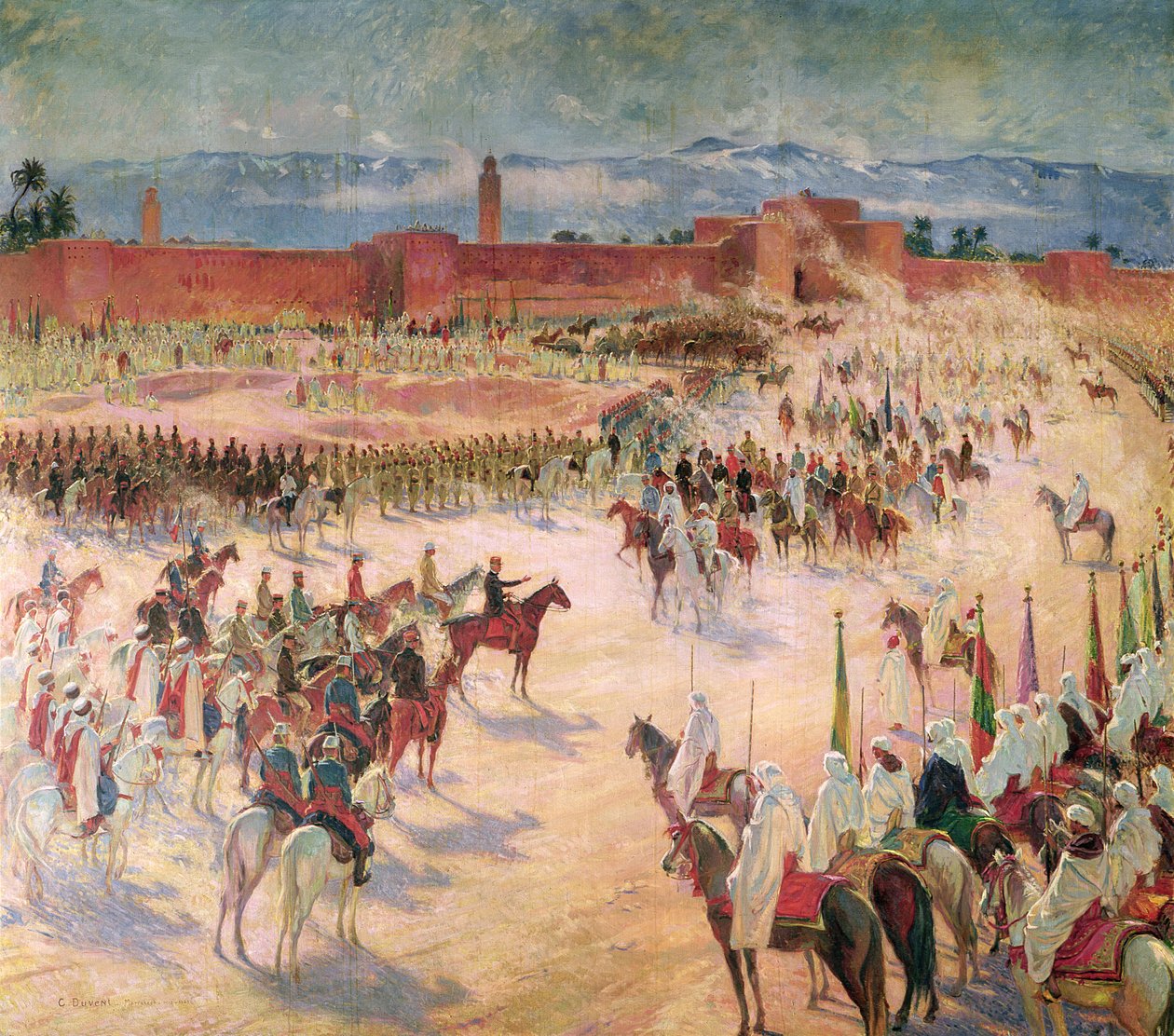 مدخل الجنرال ليوتي (1854-1934) والجنرال مانجين (1862-1925) إلى مراكش في عام 1912 ، 1915 بواسطة تشارلز جول دوفنت