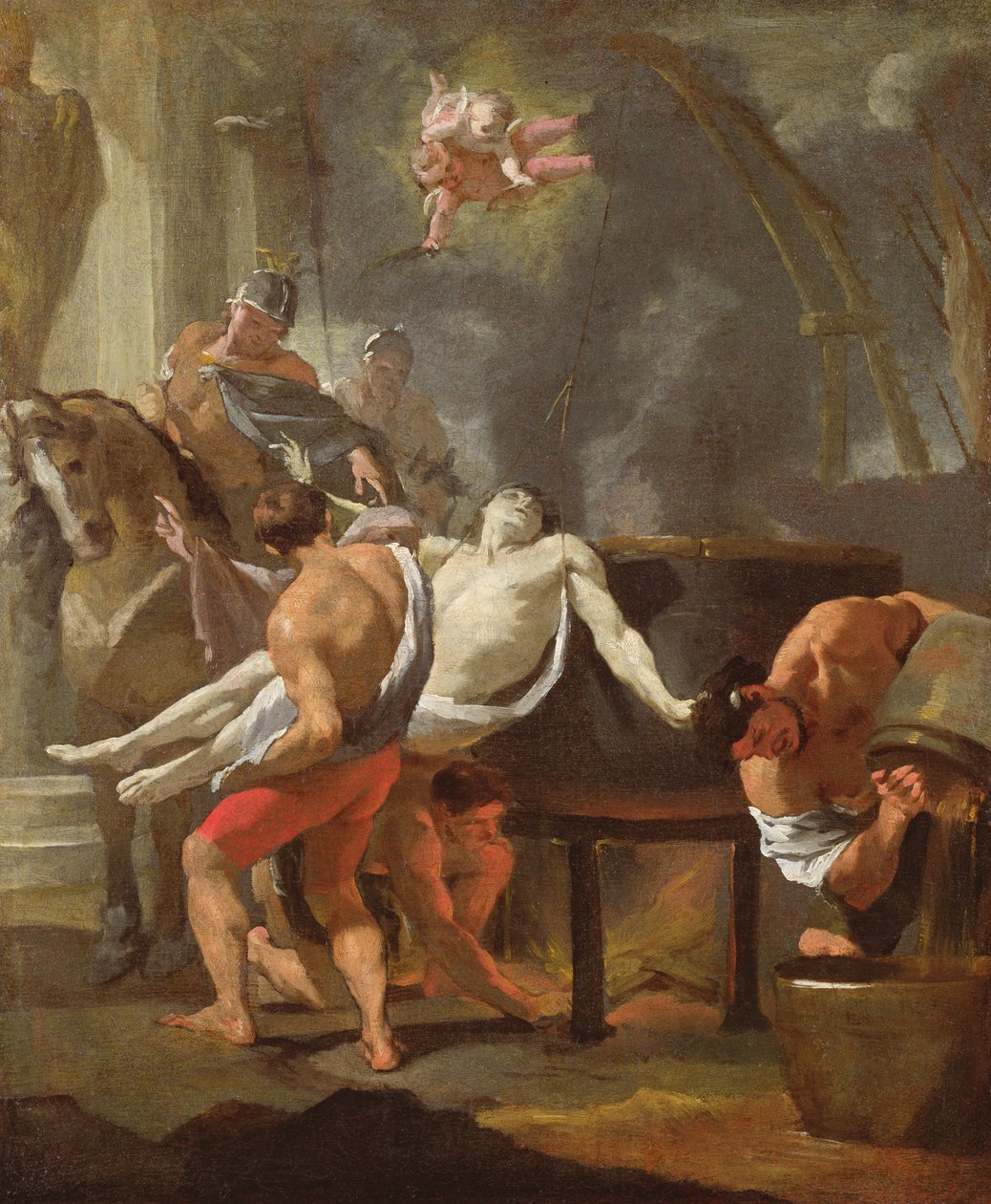 رسم تخطيطي لاستشهاد القديس يوحنا الإنجيلي ، 1641 ، بواسطة تشارلز لو برون