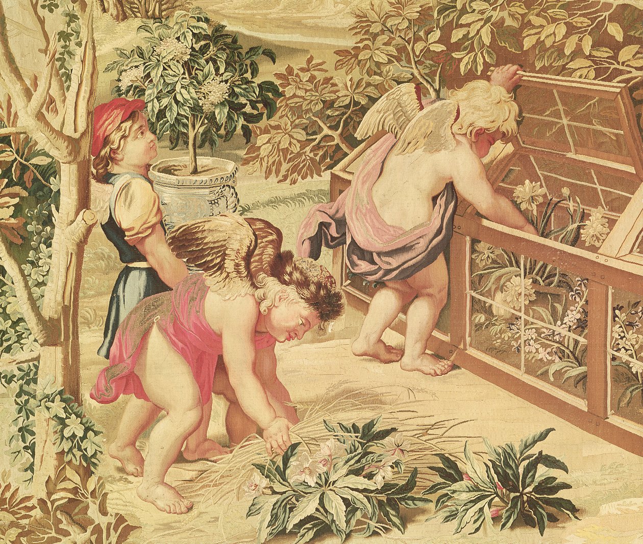 حدائق الأطفال (بعد رسم كاريكاتوري من قبل Le Brun) ، منسوجة في Atelier des Gobelins (نسيج صوف) بواسطة تشارلز لو برون
