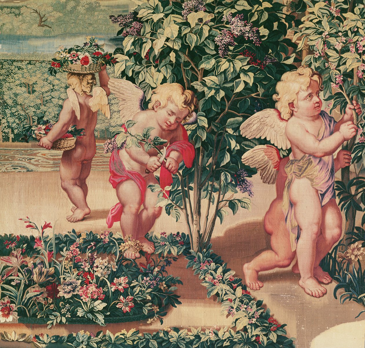حدائق الأطفال (بعد رسم كاريكاتوري من قبل Le Brun) ، منسوجة في Atelier des Gobelins (نسيج صوف) بواسطة تشارلز لو برون