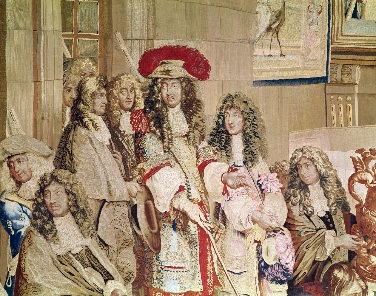 لويس الرابع عشر 1638-1715 يزور مصنع Gobelins ، 15 أكتوبر 1667 تفاصيل نسيج 192118 بواسطة تشارلز لو برون