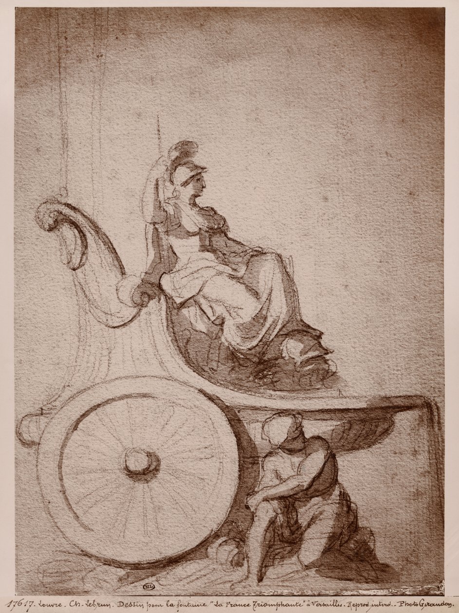 انتصار فرنسا ، c.1674 (بيير نوار وغسل رمادي على الورق) بواسطة تشارلز لو برون