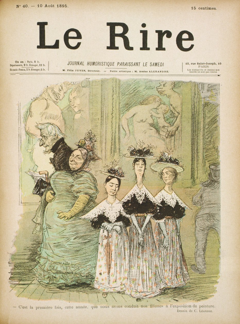 في الصالون ، الغلاف الأمامي لـ "Le Rire" ، 10 أغسطس 1895 بواسطة تشارلز ليندر