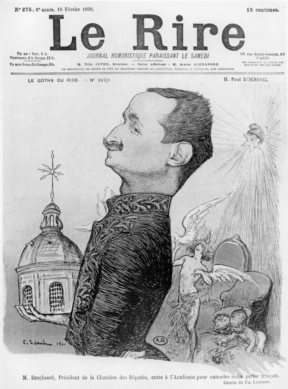 كاريكاتير بول ديشانيل ، من "لو راير" ، 10 فبراير 1900 بواسطة تشارلز ليندر