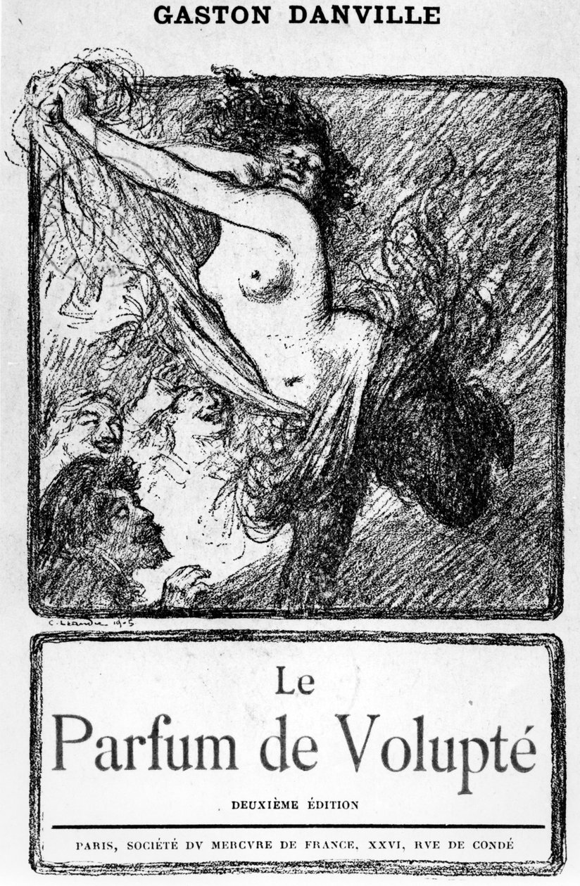 غطاء لـ "Le Parfum de Volupté" بواسطة جاستون دانفيل ، الطبعة الثانية التي نشرت عام 1905 بواسطة تشارلز ليندر