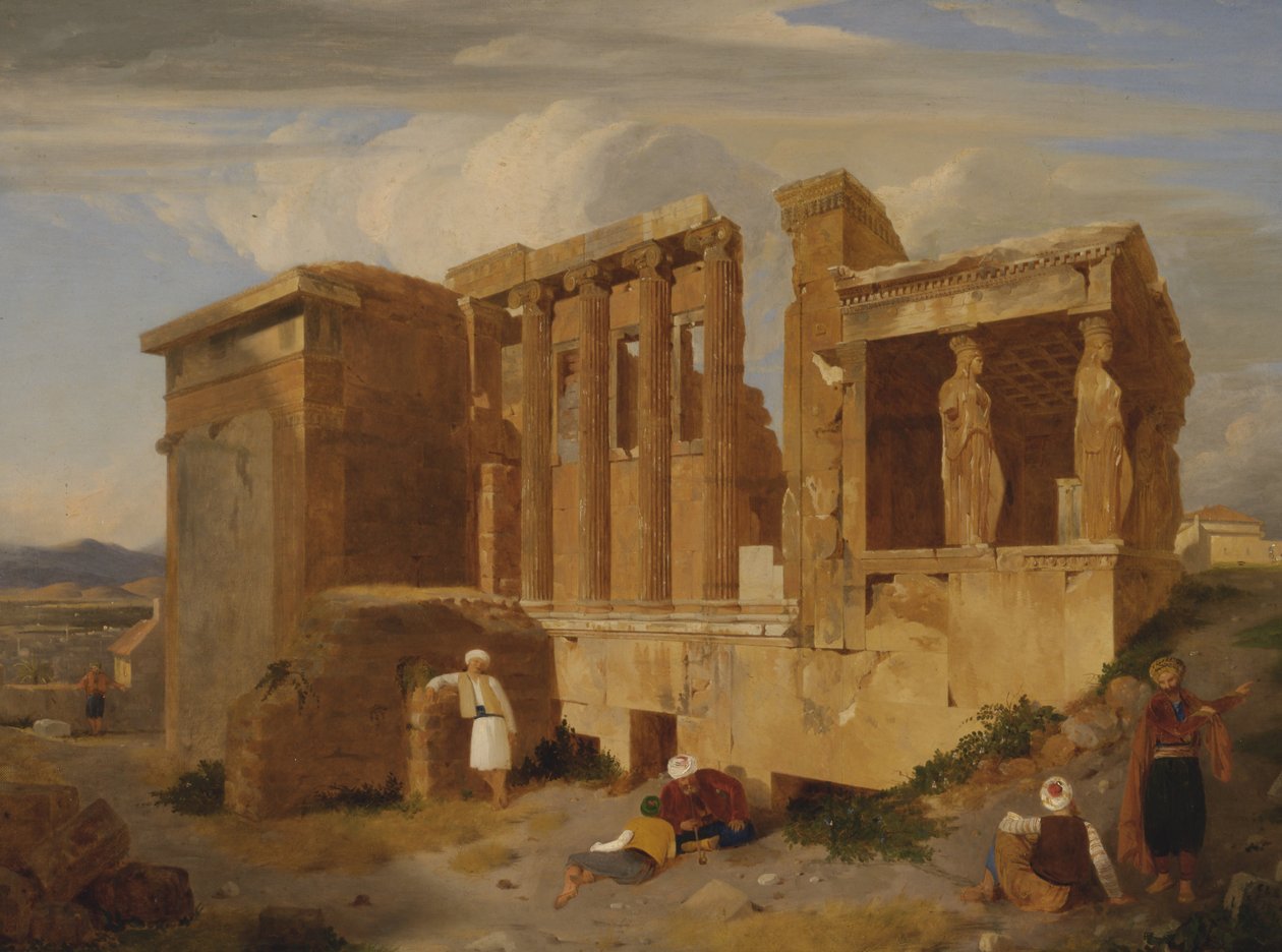 ال Erechtheum ، أثينا ، مع شخصيات في المقدمة بواسطة تشارلز لوك ايستليك