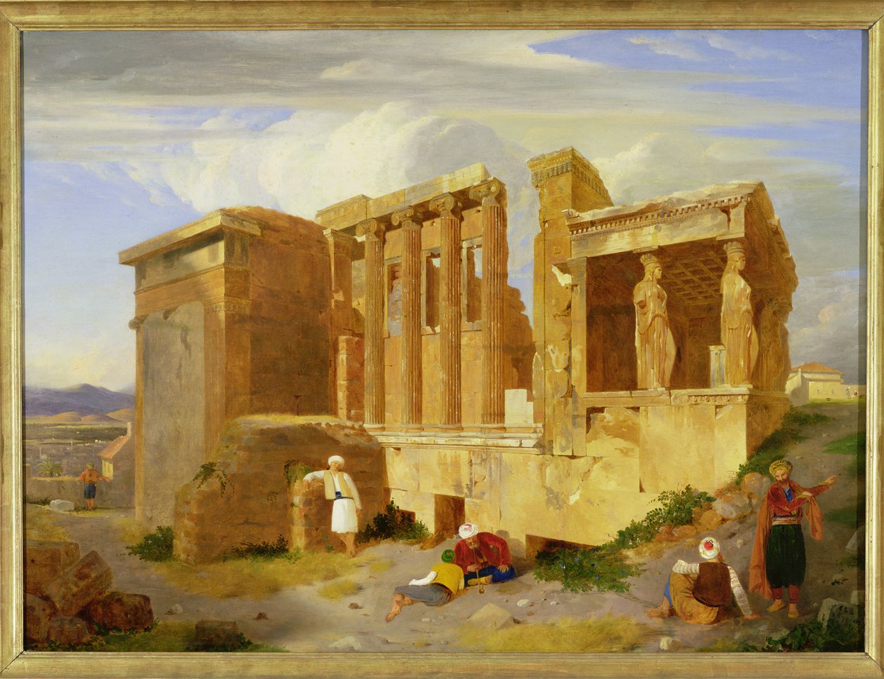 ال Erechtheum ، أثينا ، مع شخصيات في المقدمة ، 1821 بواسطة تشارلز لوك ايستليك
