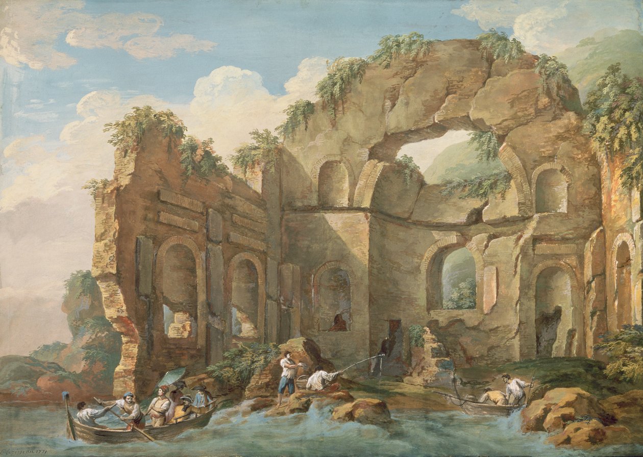أطلال معمارية ، 1771 (غواش) بواسطة تشارلز لويس كليريسو