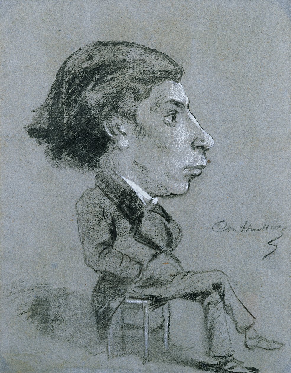 صورة شخصية ، ج. 1858 (طباشير أبيض وأسود) بواسطة تشارلز ماري لويلير