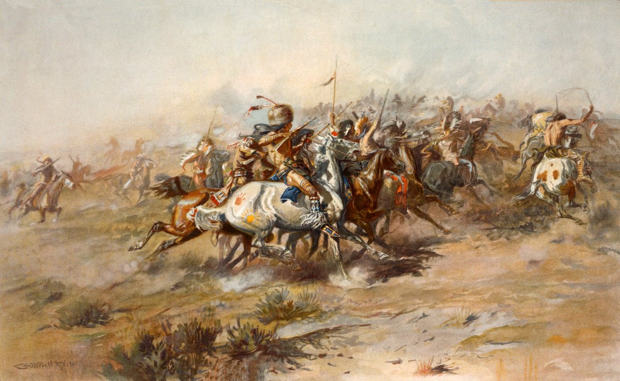 معركة ليتل بيغورن ، يونيو 1876 ، حانة. 1905 بواسطة تشارلز ماريون راسل