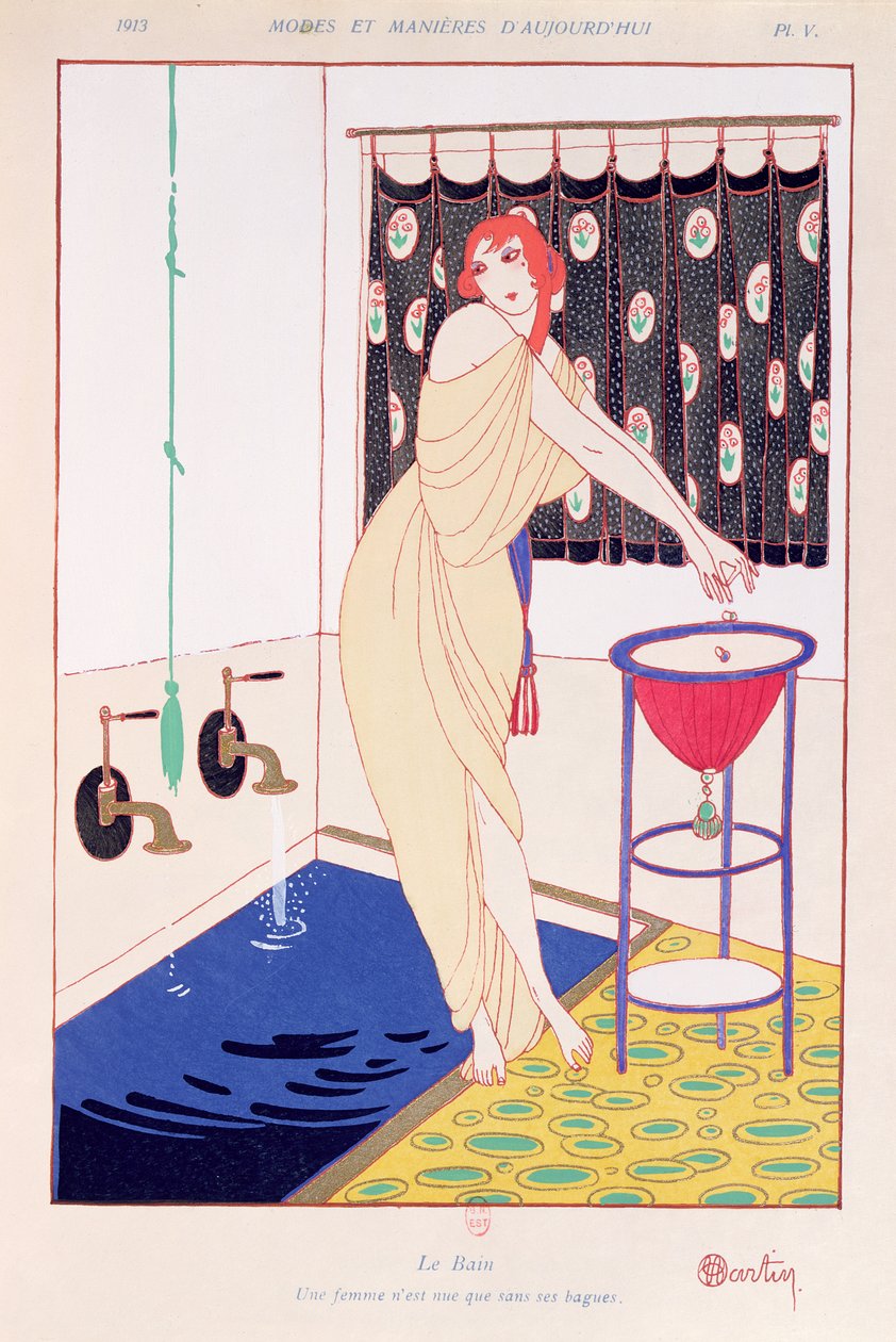"الحمام" ، رسم توضيحي من "Modes et Manieres d&39;Aujourd&39;hui" ، 1913 بواسطة تشارلز مارتن