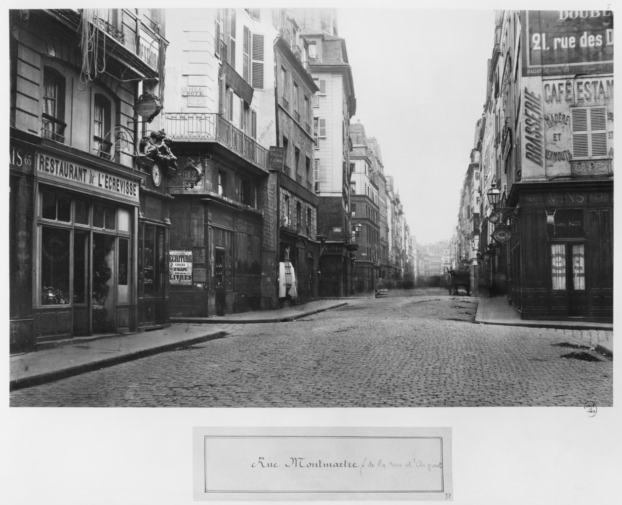 باريس ، شارع مونمارتر ، من شارع دارجوت ، 1858-78 بواسطة تشارلز مارفيل