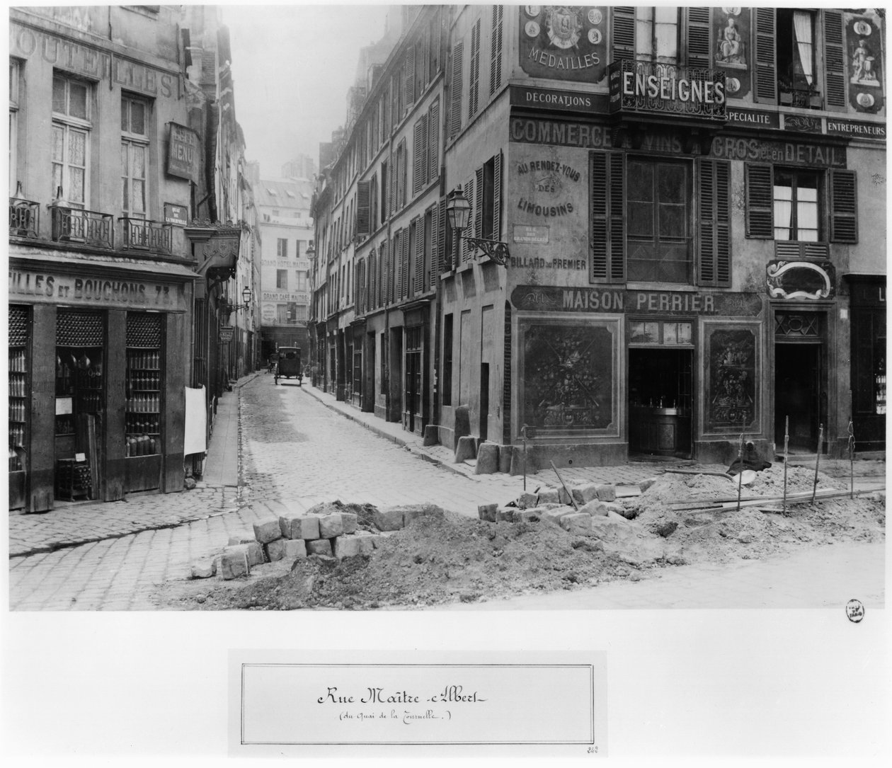 Rue Maitre Albert (من Quai de la Tournelle) باريس ، 1858-78 بواسطة تشارلز مارفيل