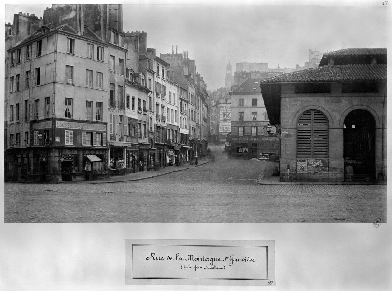 Rue de la Montagne Sainte-Genevieve، (from place Maubert) باريس 1858-78 بواسطة تشارلز مارفيل