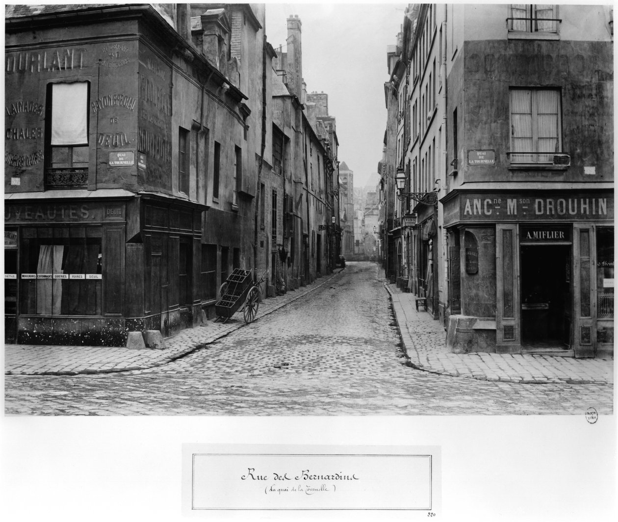 Rue des Bernardins من Quai de La Tournelle ، باريس بين 1858-78 بواسطة تشارلز مارفيل
