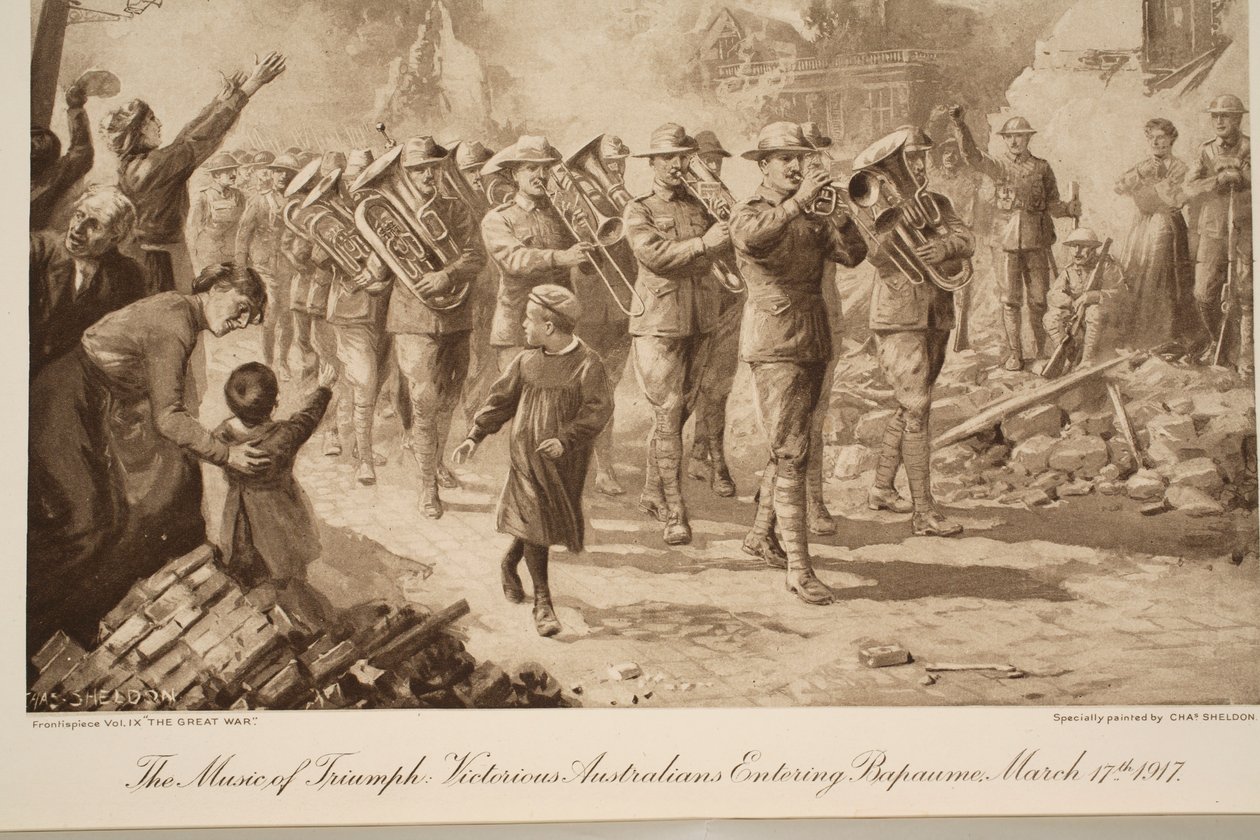 موسيقى الانتصار: الأستراليون المنتصرون يدخلون بابوم ، 17 مارس 1917 ، 1917-1919 بواسطة تشارلز ميلز شيلدون