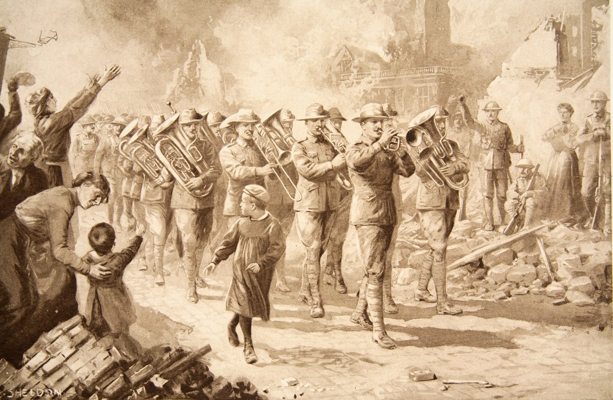 موسيقى الانتصار: دخول الأستراليين المنتصرين بابوم ، 17 مارس 1917 بواسطة تشارلز ميلز شيلدون
