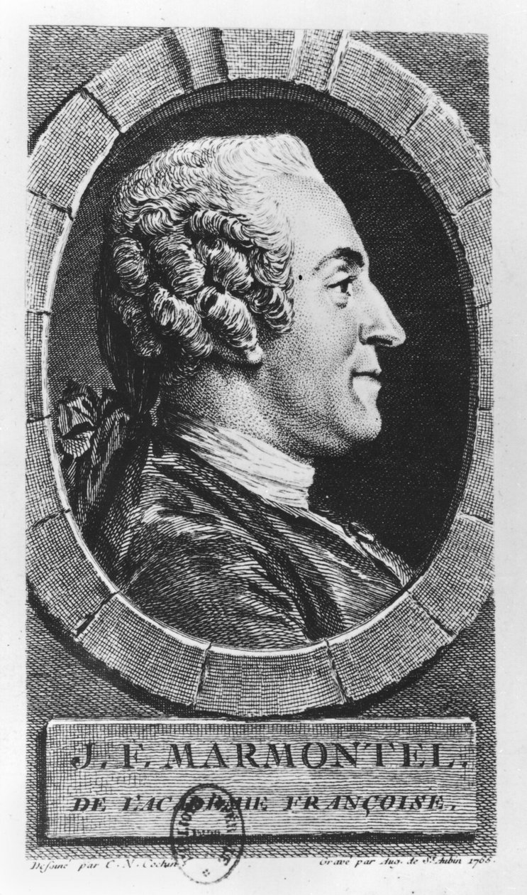 صورة جان فرانسوا مارمونتيل (1723-99) منقوش بواسطة أوغسطين دي سانت أوبين (1736-1807) 1765 بواسطة تشارلز نيكولاس الثاني كوتشين