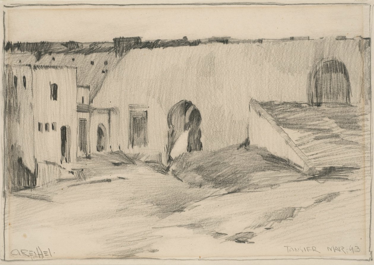 طنجة ، مارس 1893 (الجرافيت على الورق) بواسطة تشارلز ريفيل