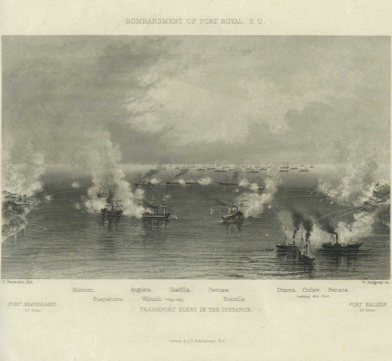 قصف بورت رويال ، SC ، ج. 1861 بواسطة تشارلز بارسونز