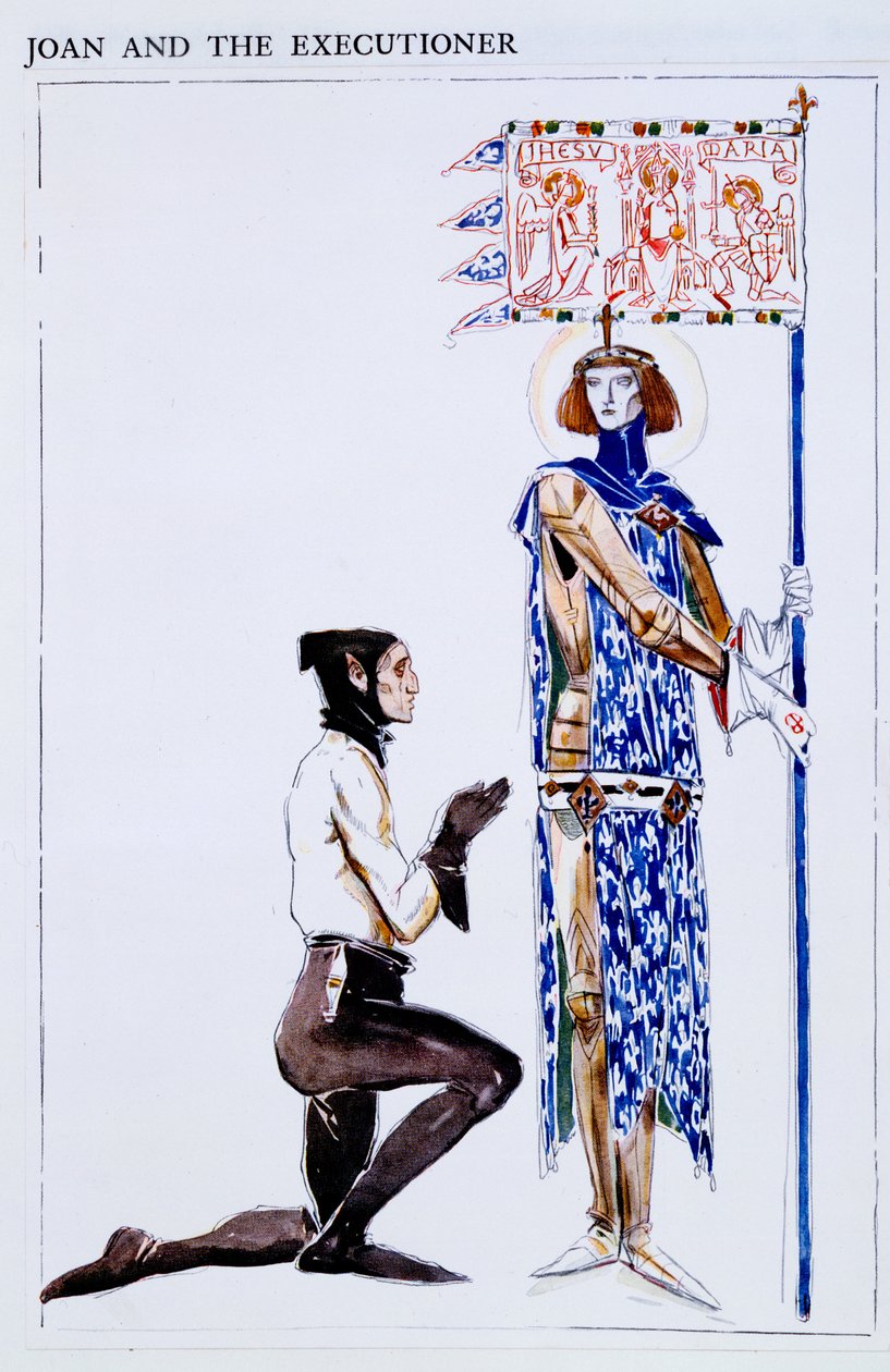 تصاميم أزياء لجوان والجلاد ، شخصيات من "سانت جوان" لجورج برنارد شو ، c.1924 (مرحاض وقلم رصاص على ورق) بواسطة تشارلز ريكيتس